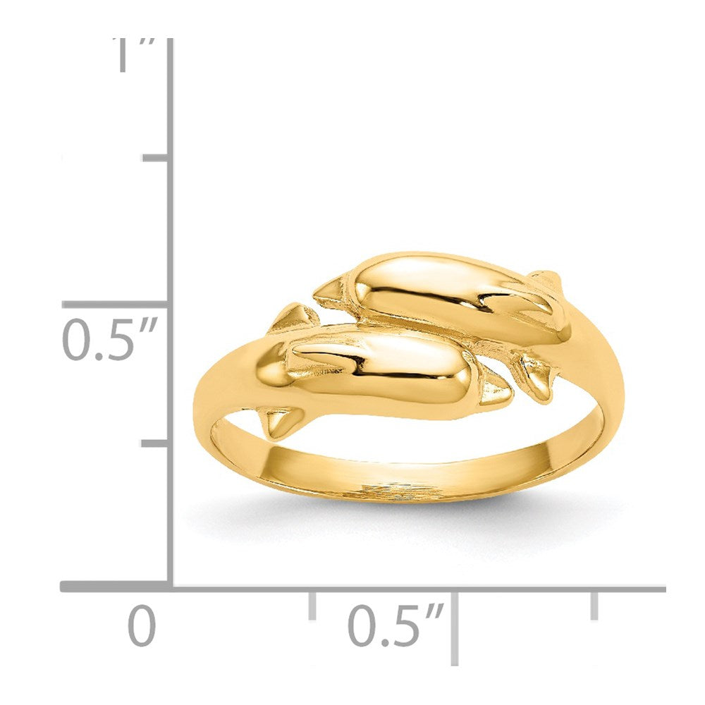 14k Double Dolphin Ring