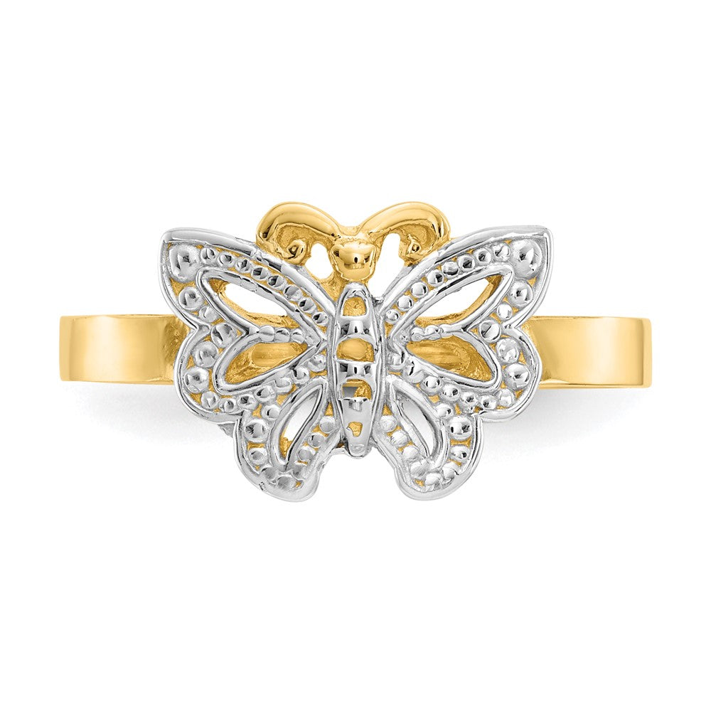 14k w/Rhodium Butterfly Ring