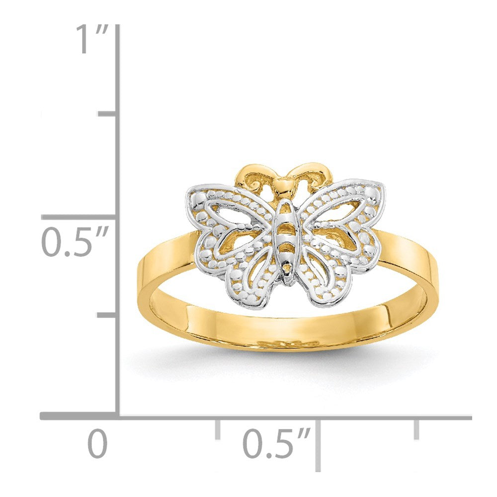 14k w/Rhodium Butterfly Ring