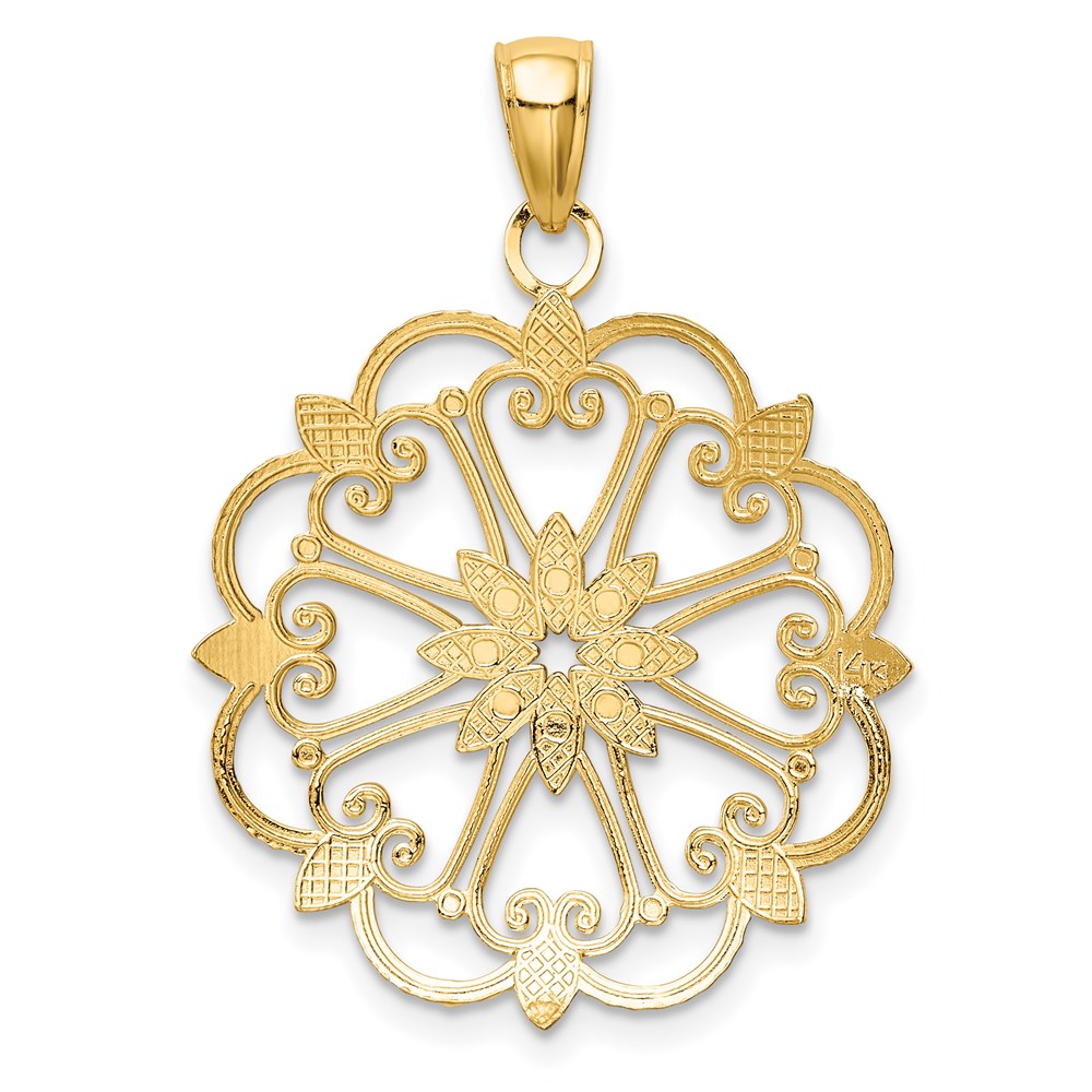 14K and Rhodium Starburst Pendant
