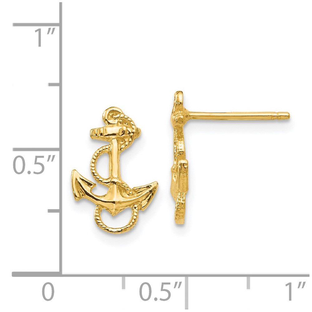 14K Anchor with Rope Trim Post Earrings