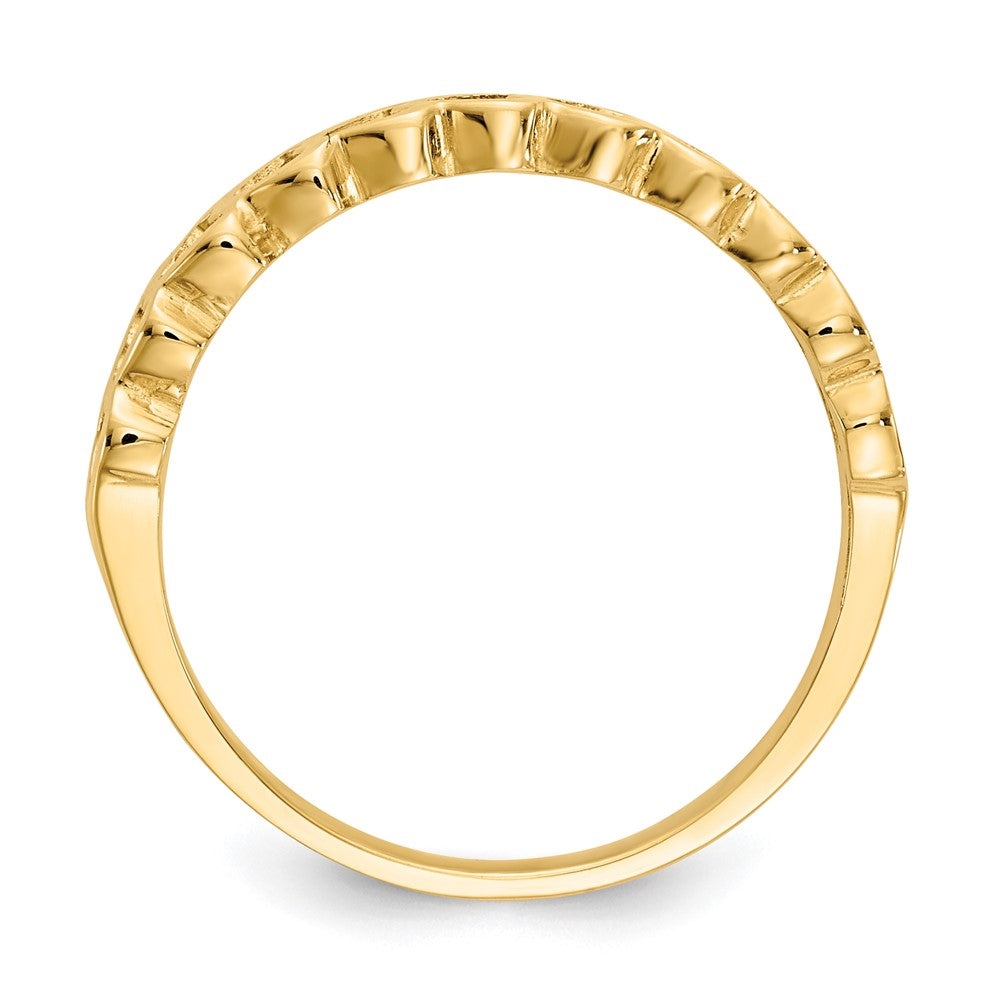 14k Polished Hearts Ring