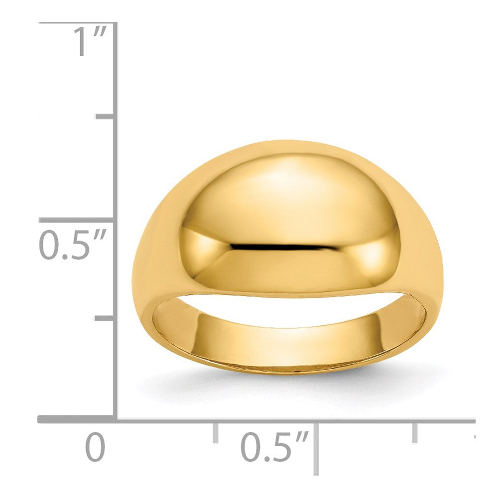 14K 10mm Domed-top Tapered Cigar Band Ring