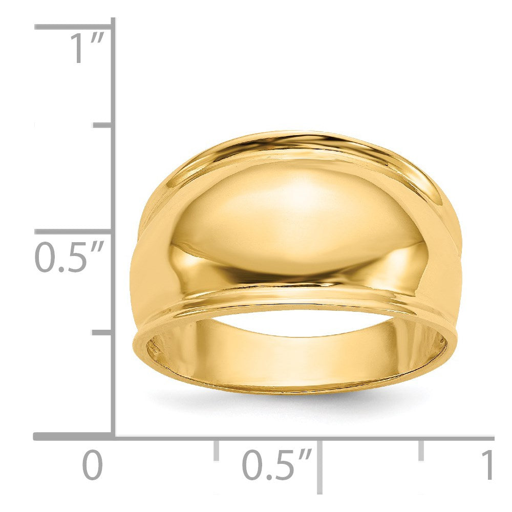 14K Ridge-edged Dome Ring