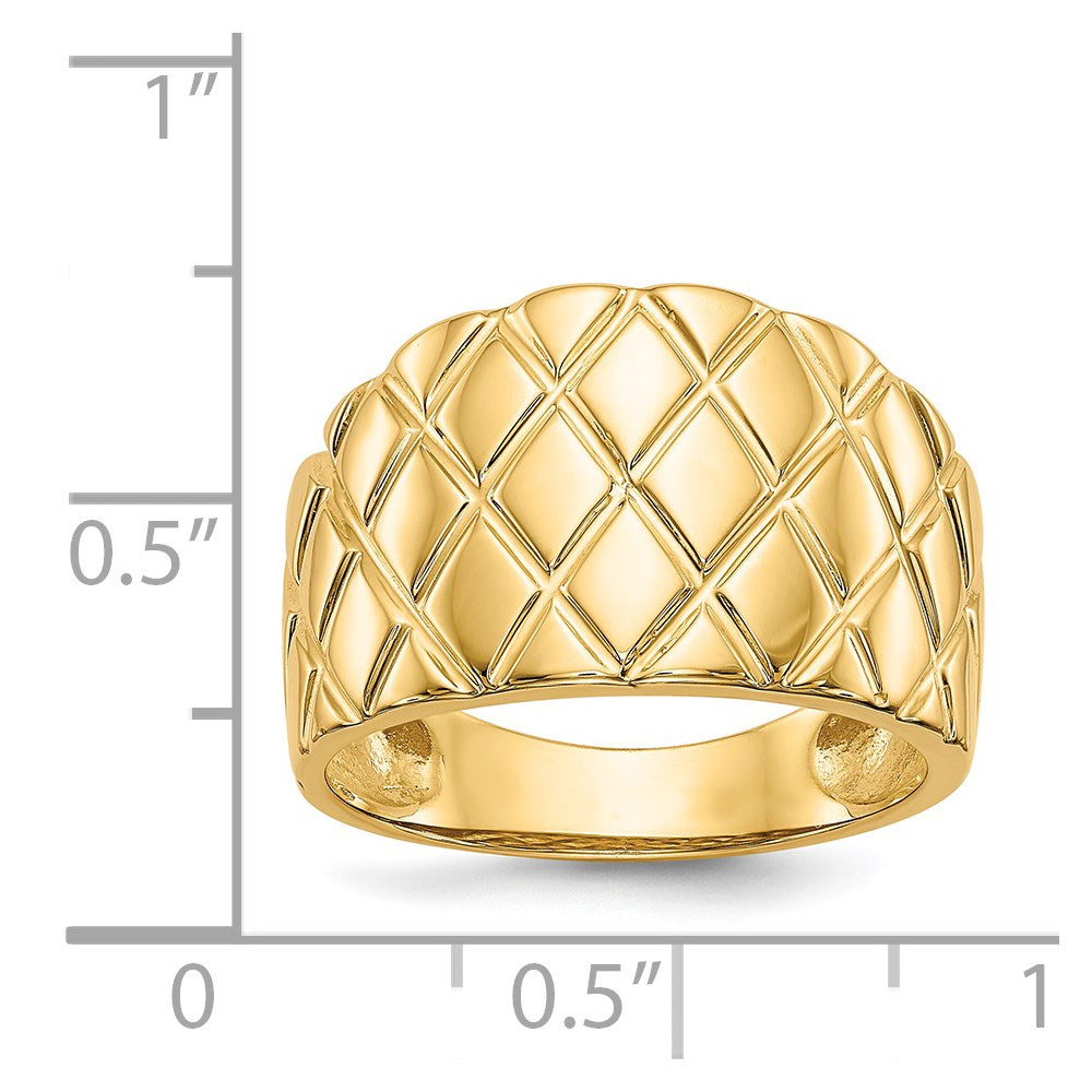 14K Marquise Pattern Dome Ring