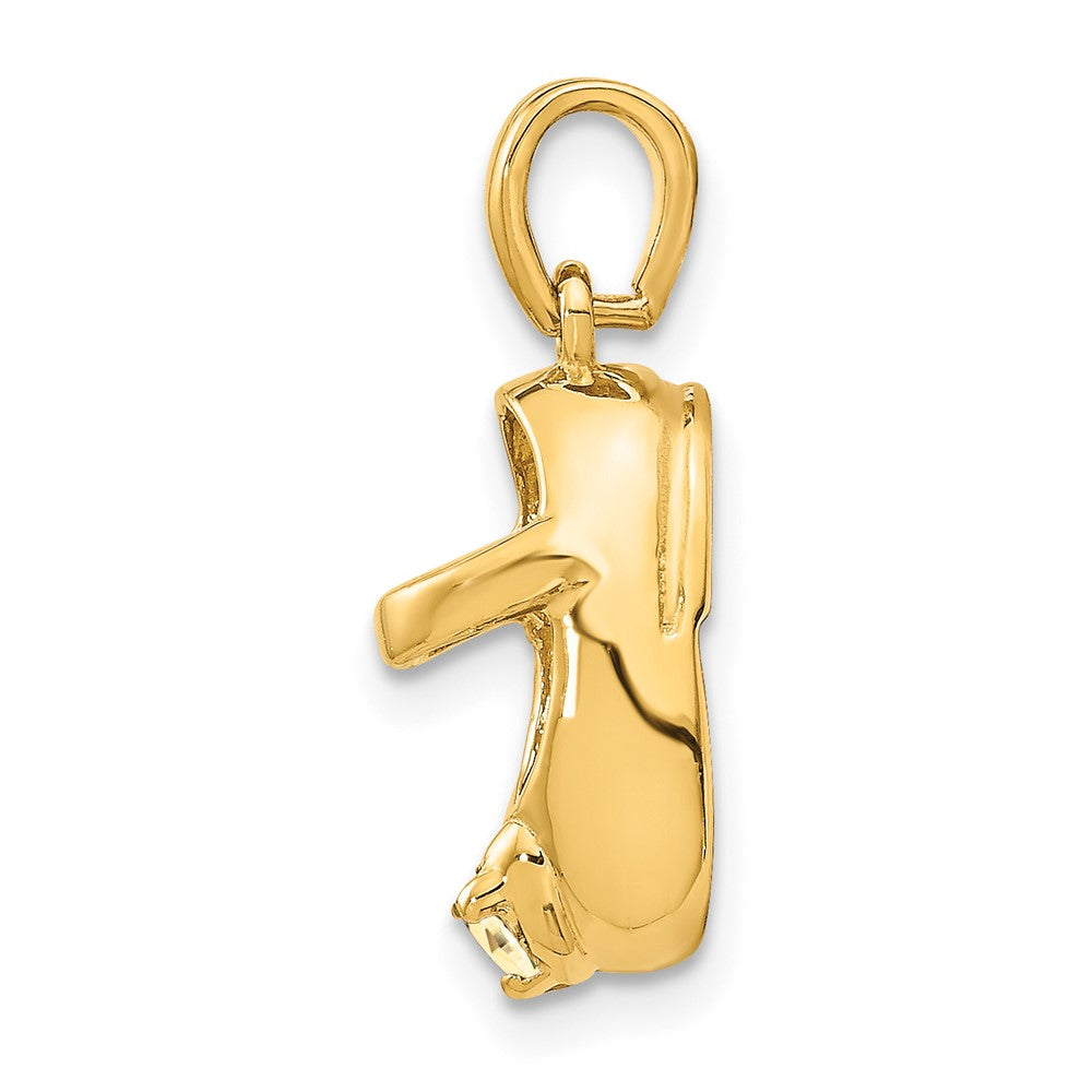 14k 3-D November/Synthetic Stone Engraveable Baby Shoe Charm