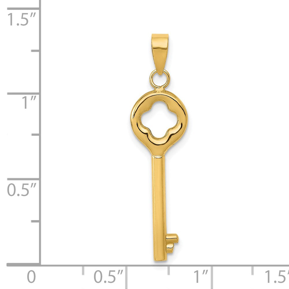 14K Polished 3-D Key Charm