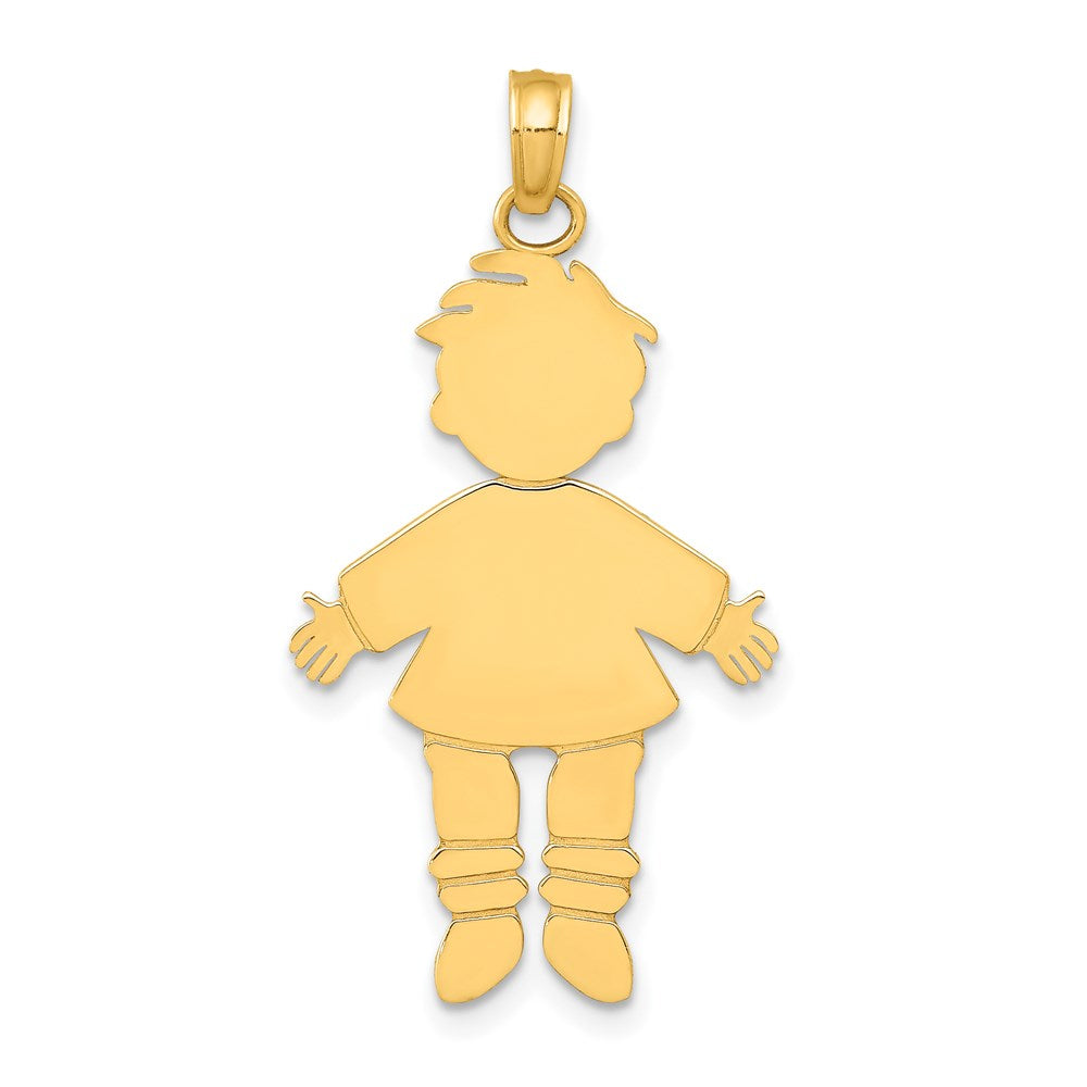 14k Flat Engravable Boy Charm