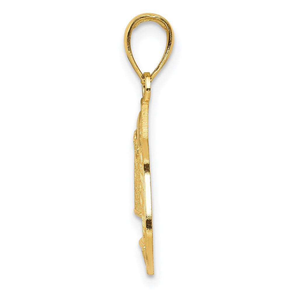 14k w/Rhodium Police Badge Pendant