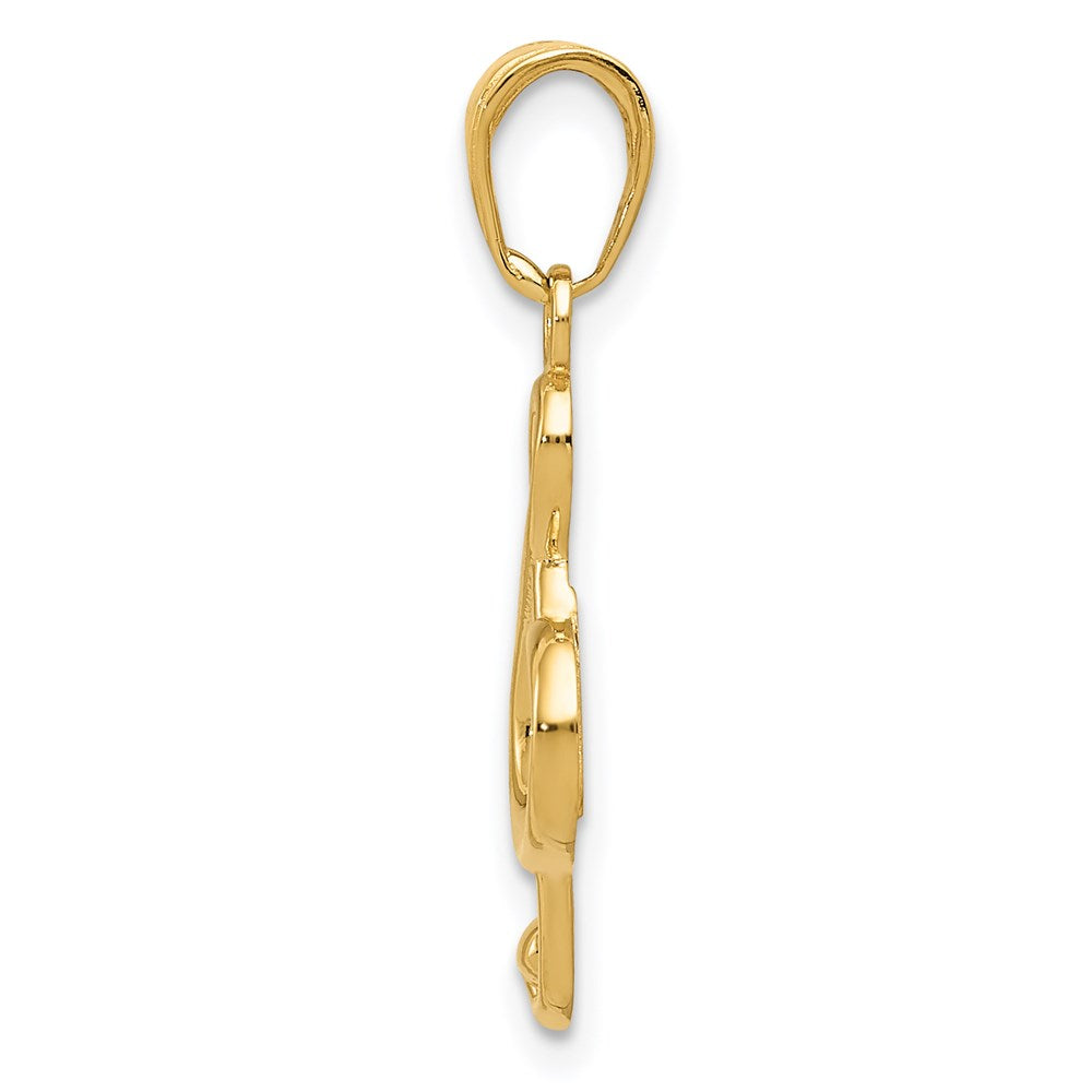 14k Polished Open-Backed Treble Clef Pendant