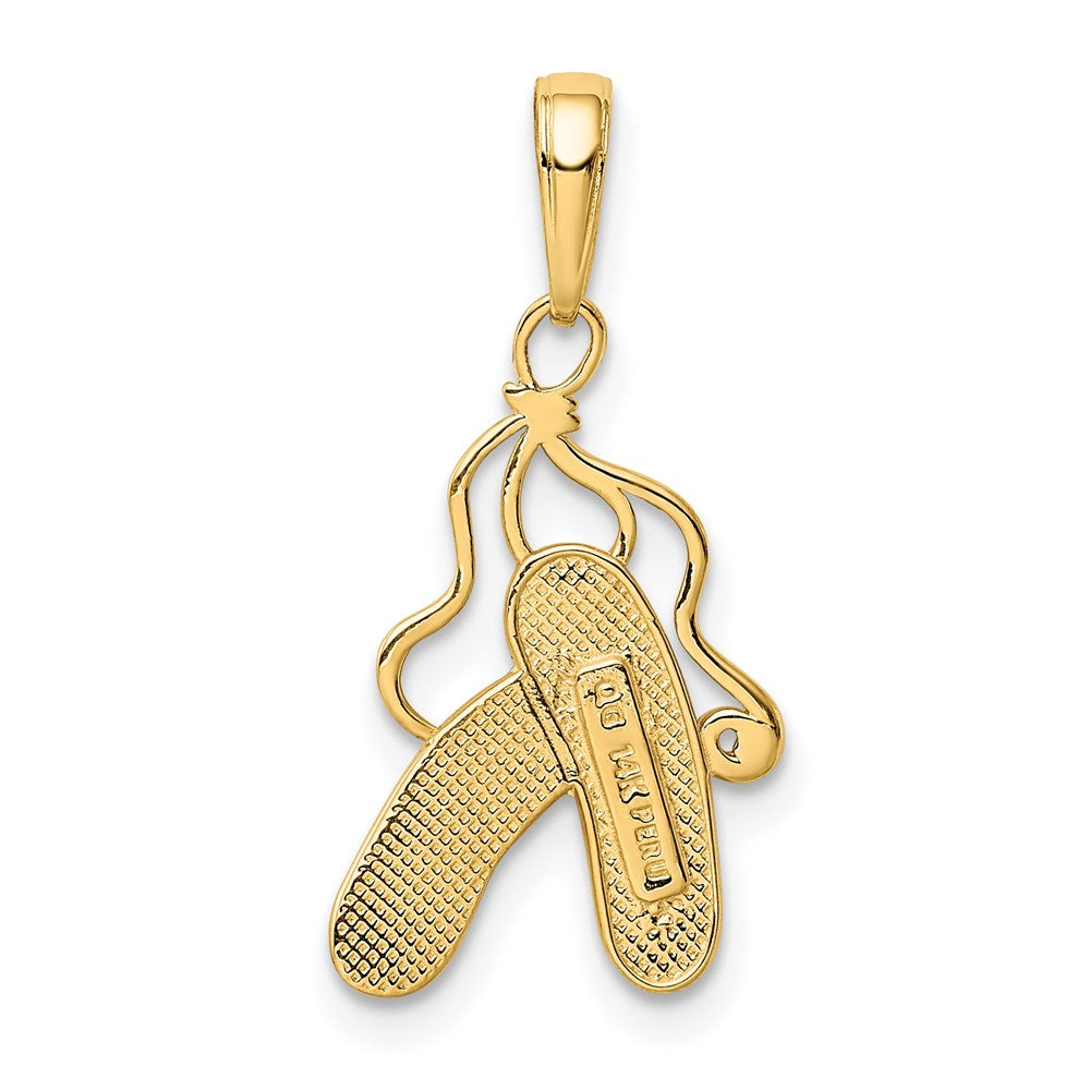 14k Enameled Ballet Slippers Charm