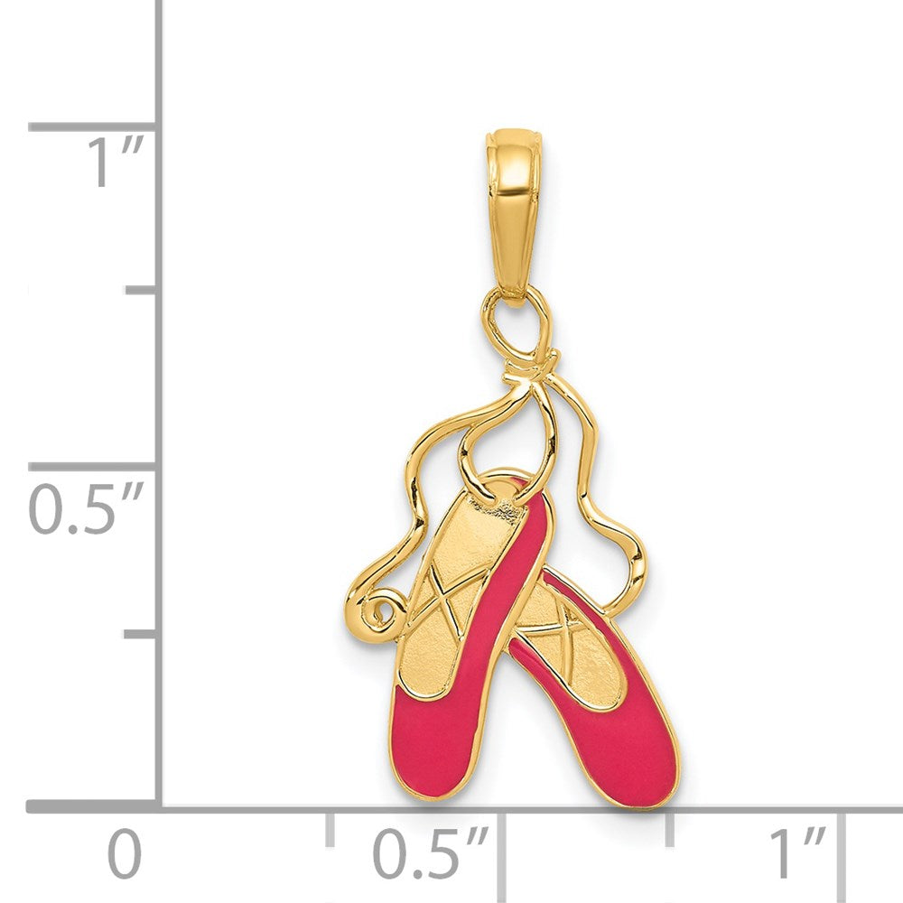 14k Enameled Ballet Slippers Charm