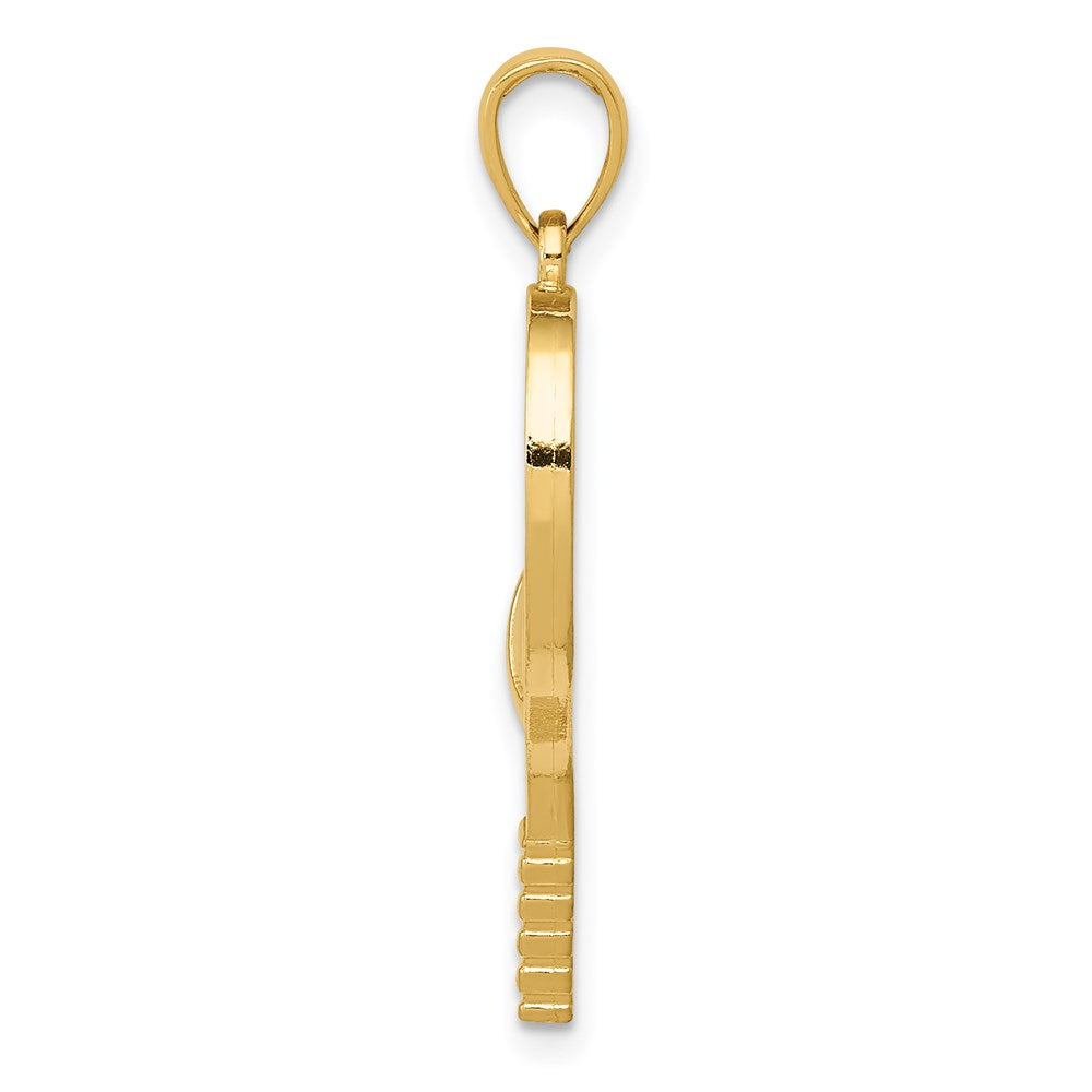 14k Diamond-Cut Tennis Racquet Charm
