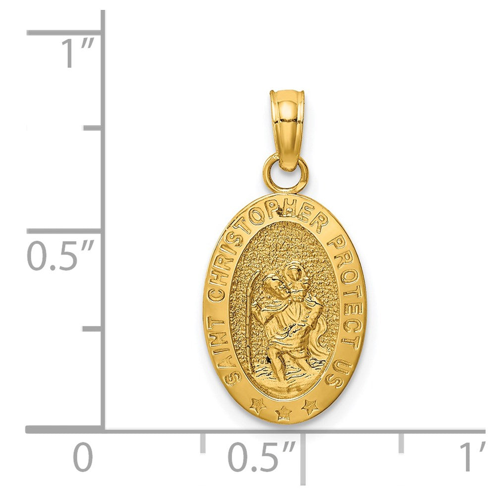 14k Saint Christopher Medal Pendant