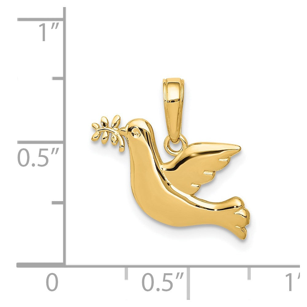 14k Polished Dove Charm