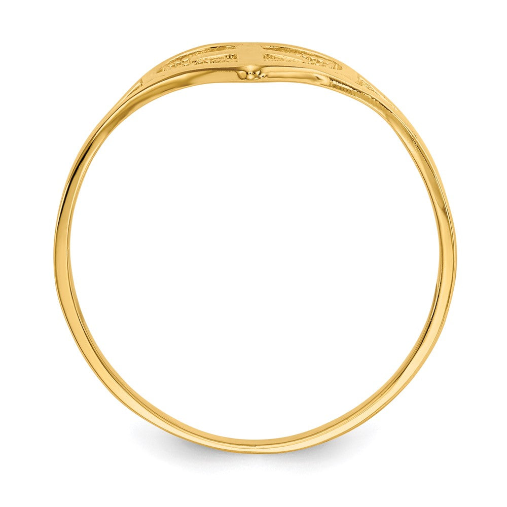 14k Polished Heart w/ Cross Ring