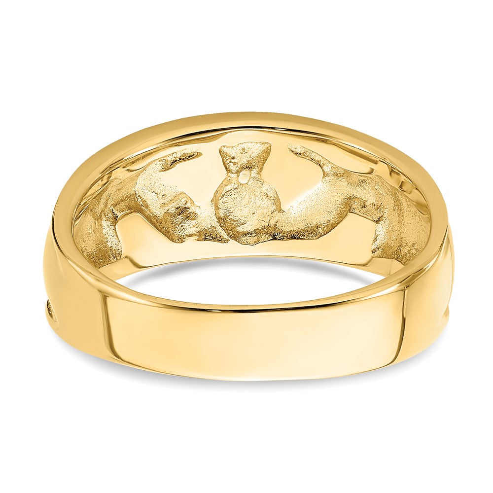 14k Polished Claddagh Band