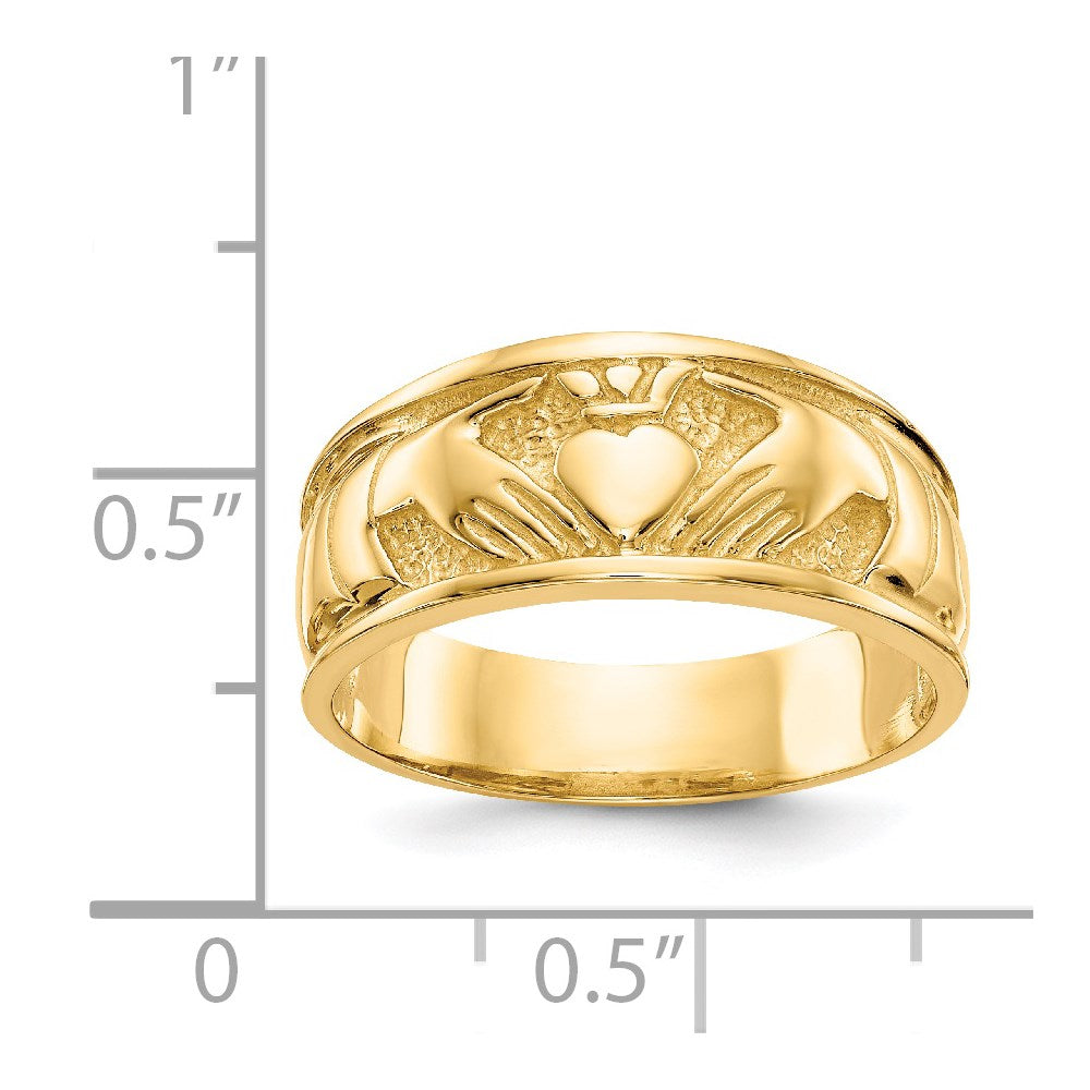 14k Polished Claddagh Band