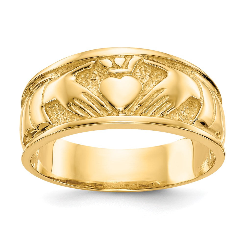 14k Polished Claddagh Band