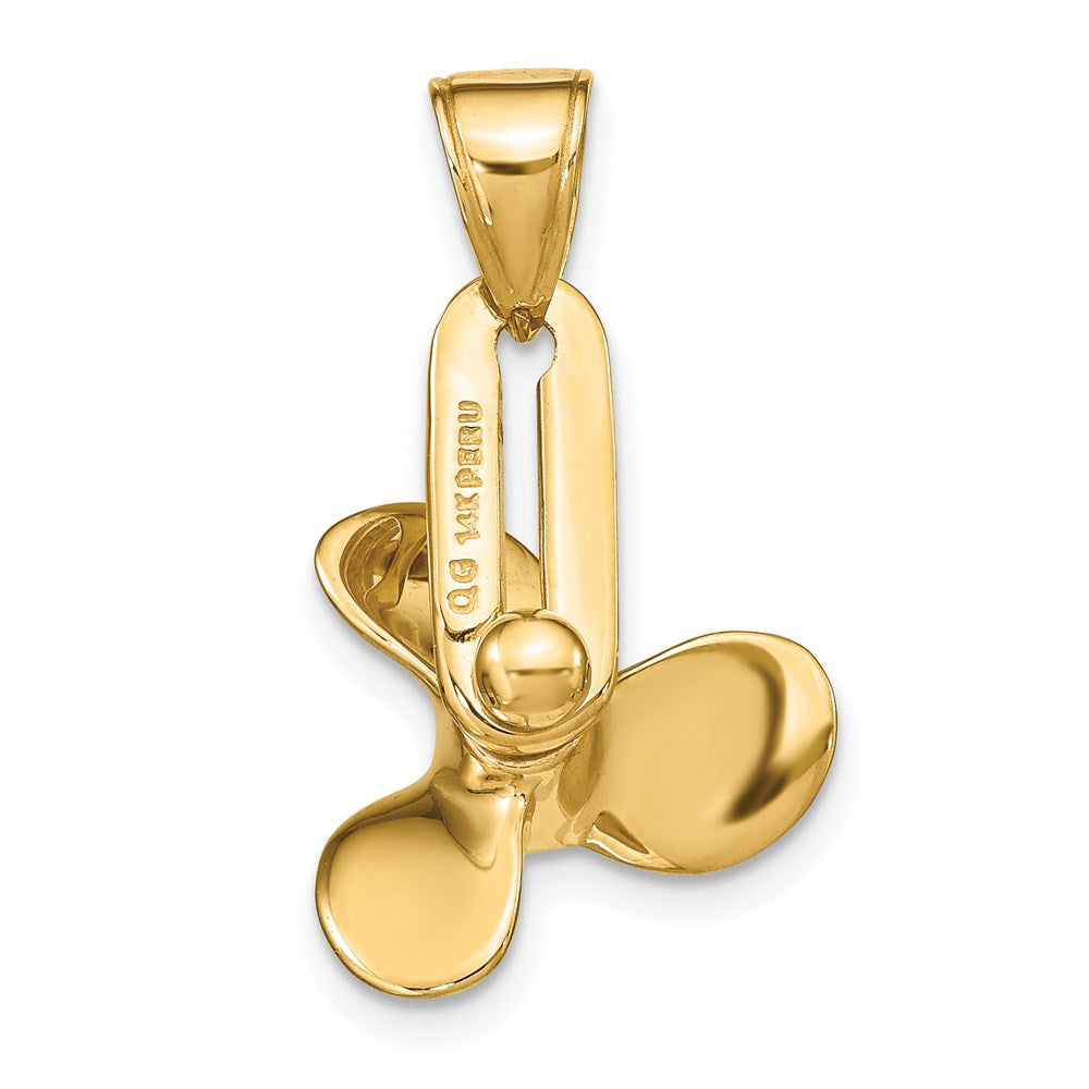 14k 3-D Moveable Blade Propeller Pendant