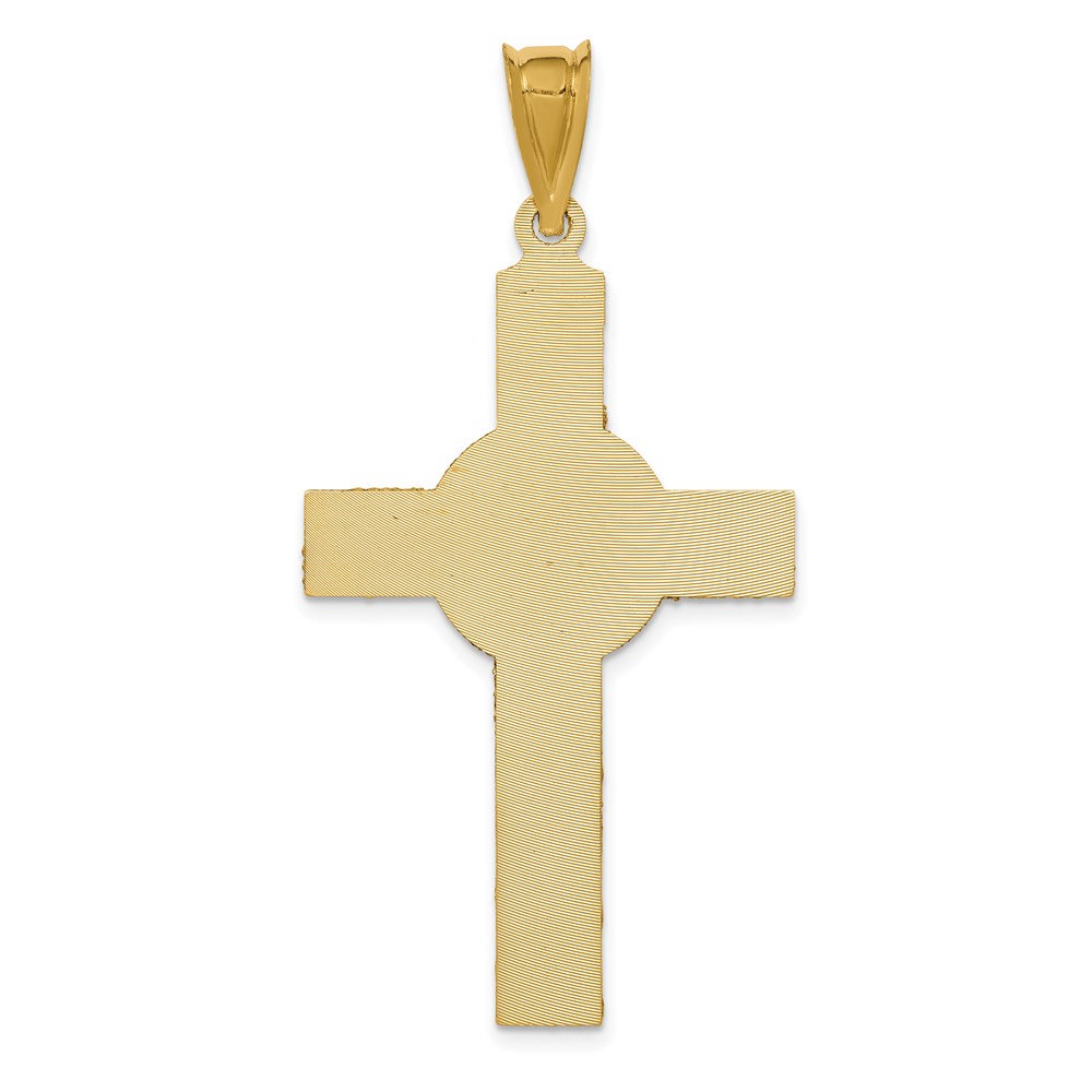 14K w/Rose and White Rhodium Iona Crucifix Cross Pendant