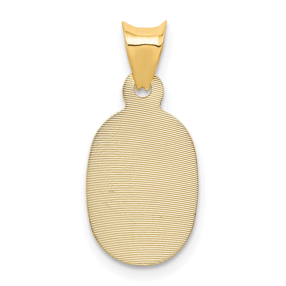 14K Polished D/C Sagrado Corazon Oval Pendant