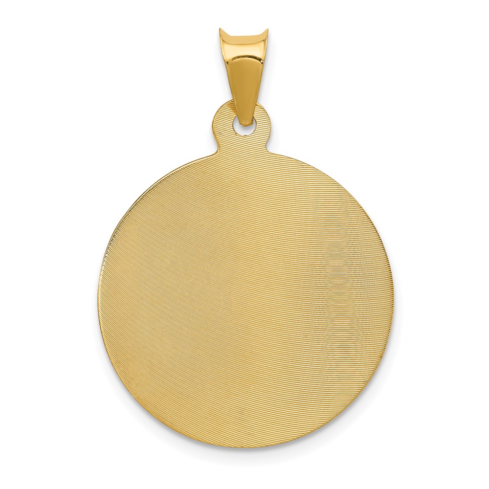 14K Polished D/C Corpus Circle Pendant