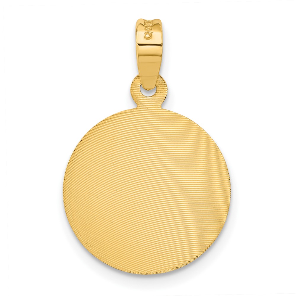 14K Polished D/C Lady Of Guadalupe Circle Pendant