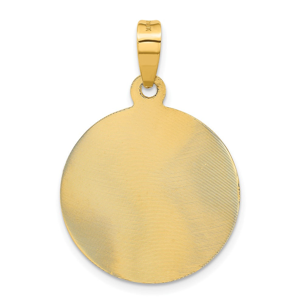 14K Polished D/C Lady Of Guadalupe Circle Pendant
