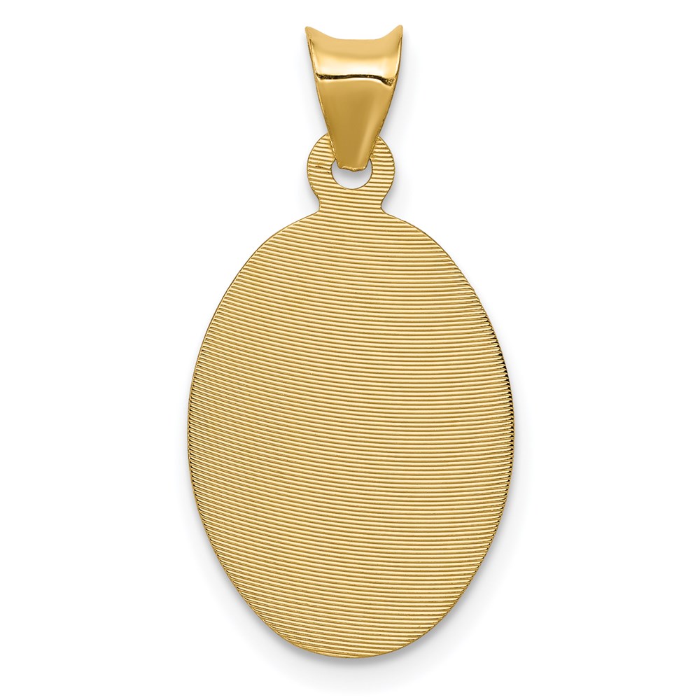 14K Polished D/C Lady Of Guadalupe Oval Pendant