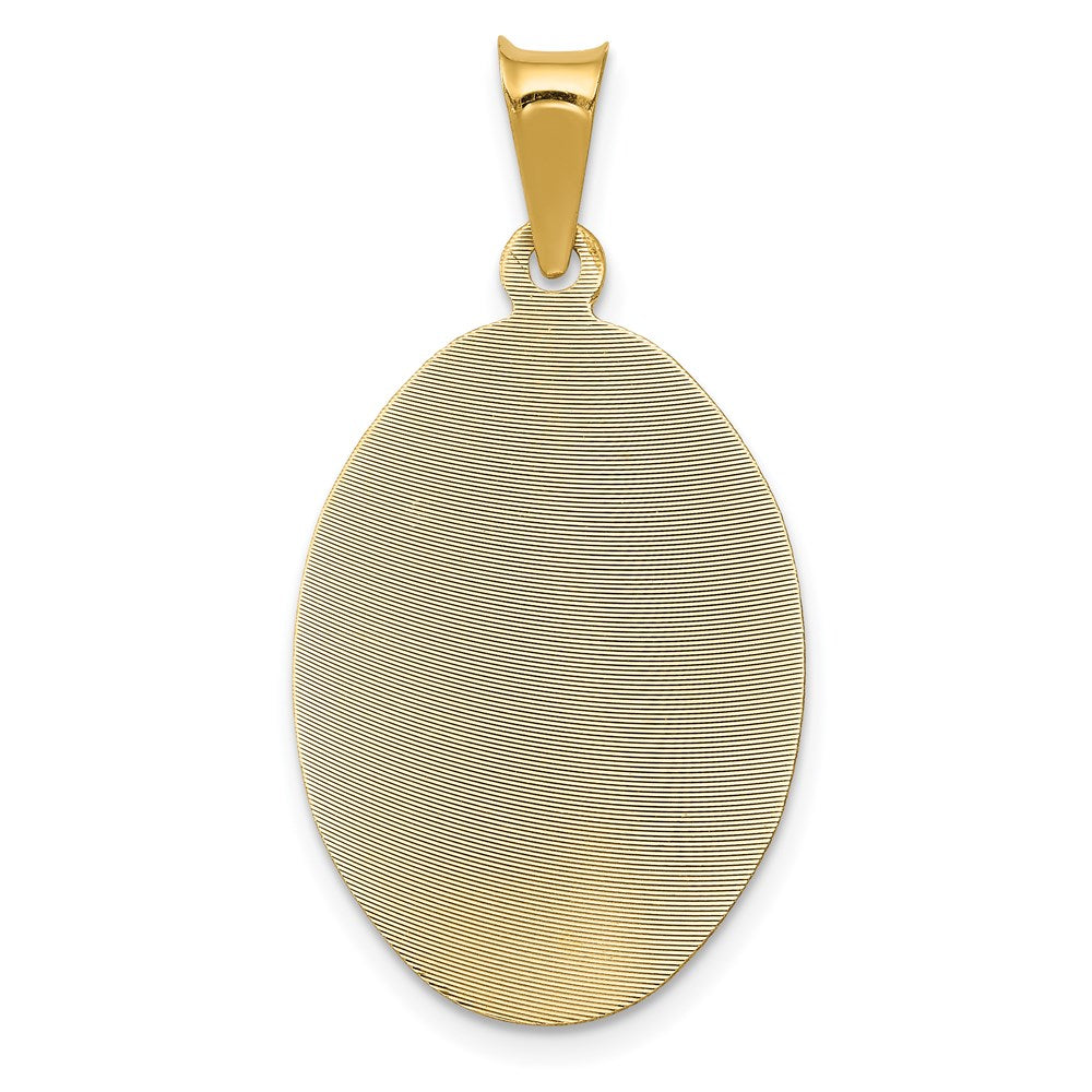 14K Polished D/C Lady Of Guadalupe Oval Pendant