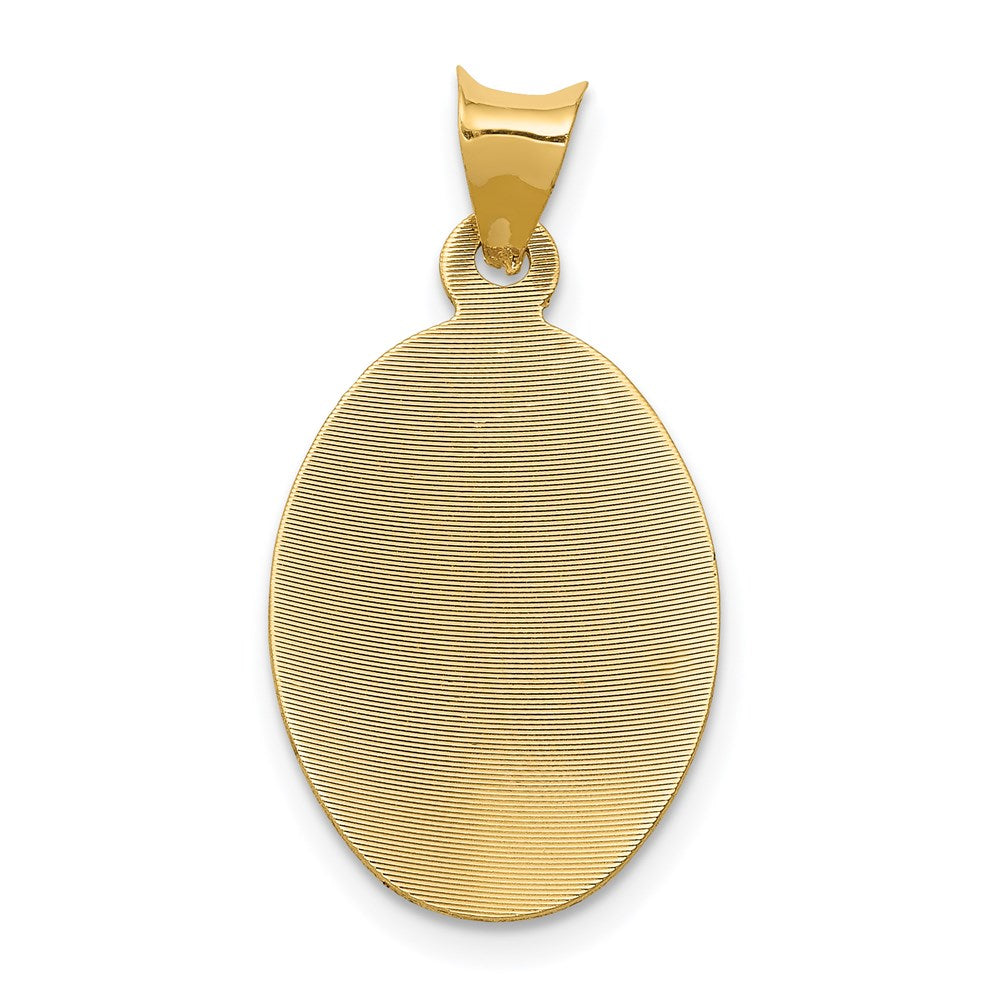 14K w/Rhodium D/C Lady Of Guadalupe Oval Pendant