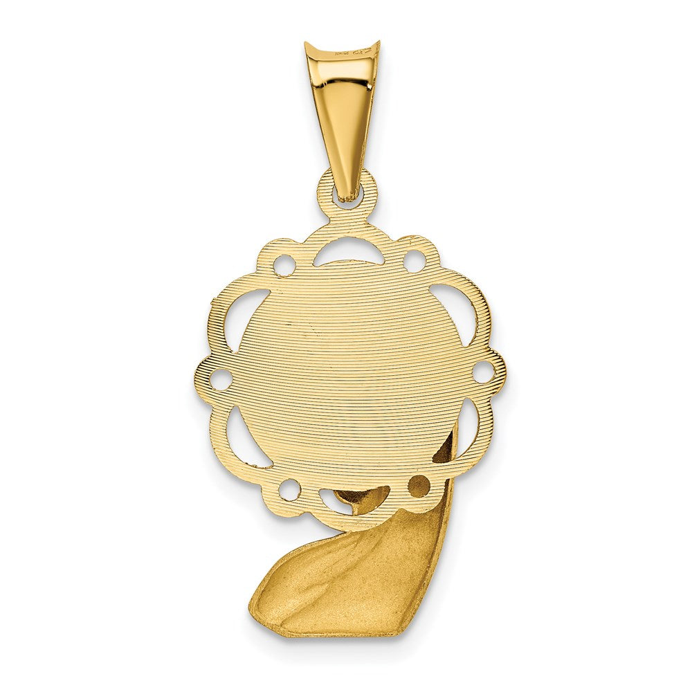 14k Satin and Polished Mary Pendant