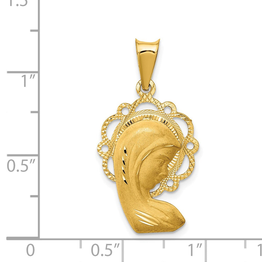 14k Satin and Polished Mary Pendant