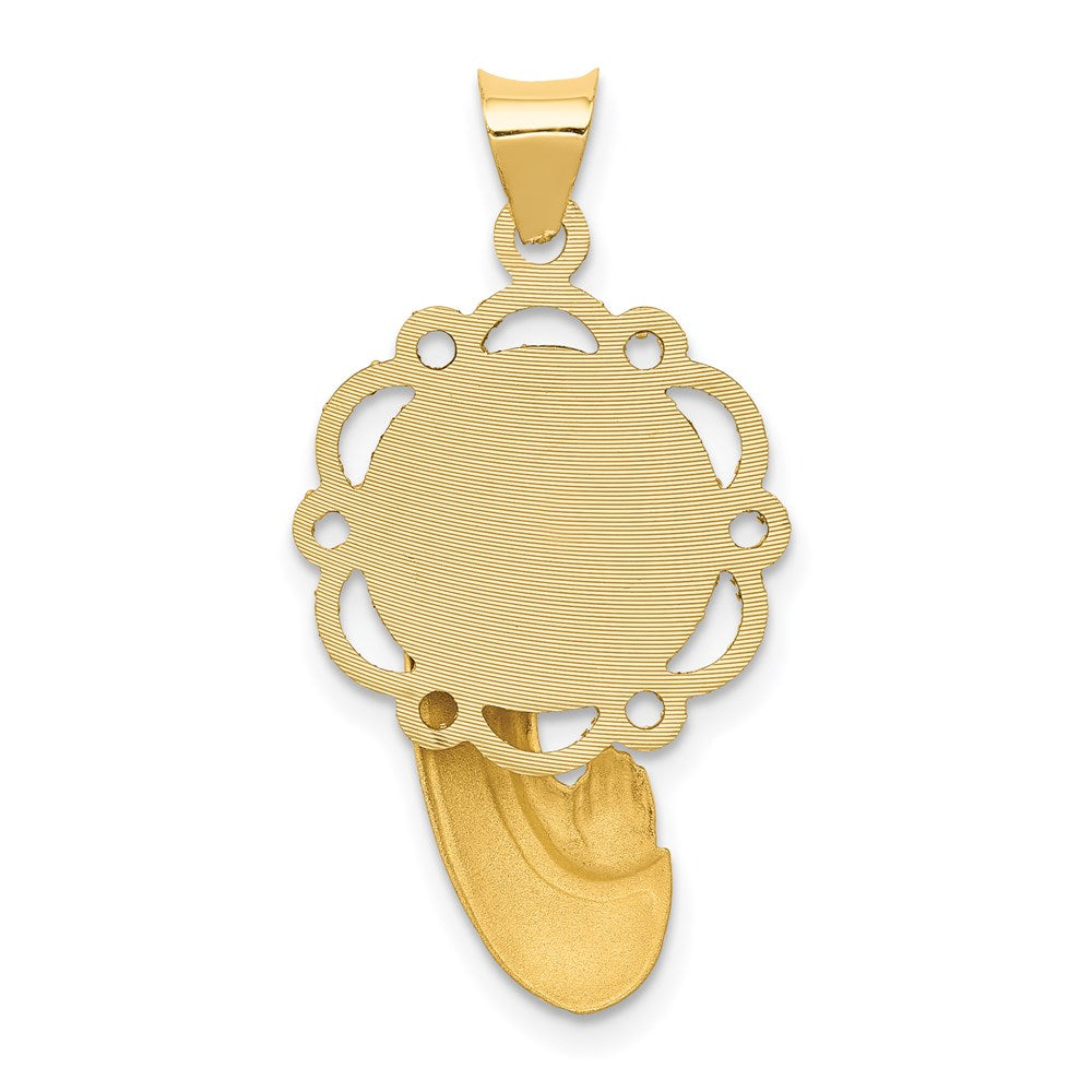 14k Satin and Polished Mary Pendant