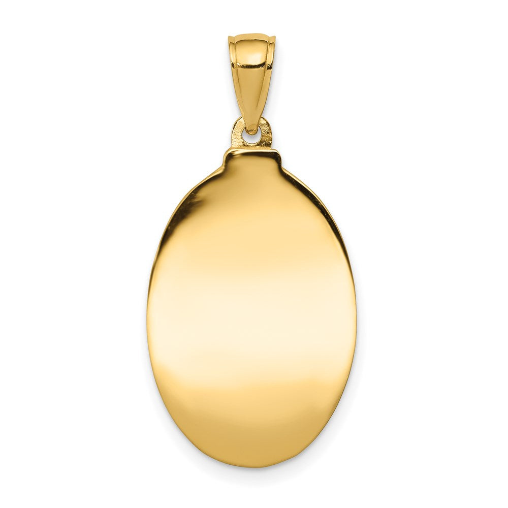 14k Saint Anthony Oval Medal Hollow Pendant