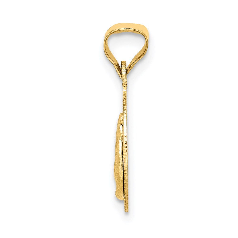 14K w/Rose and White Rhodium D/C Baptism Pendant