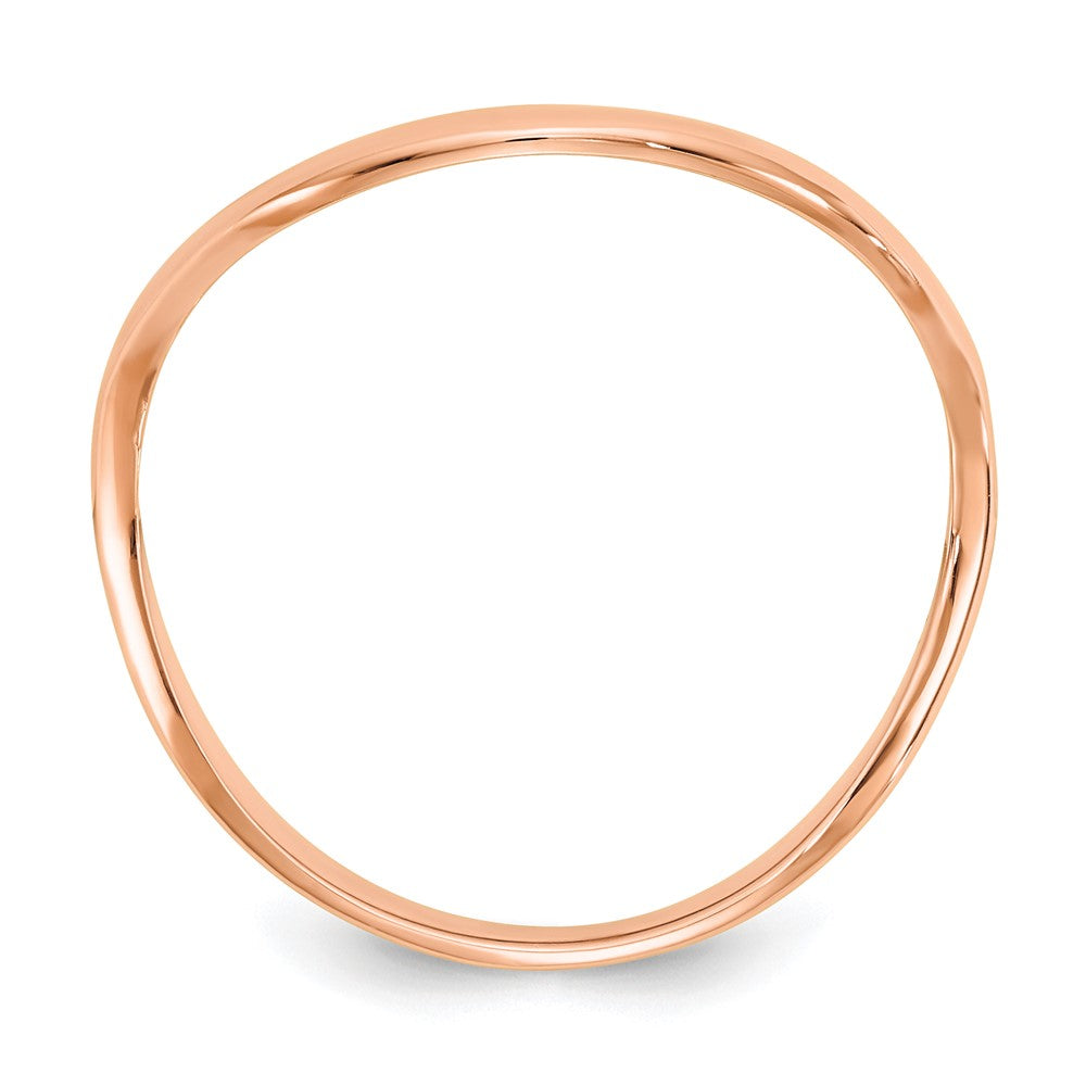 14K Rose Gold Wave Fashion Thumb Ring