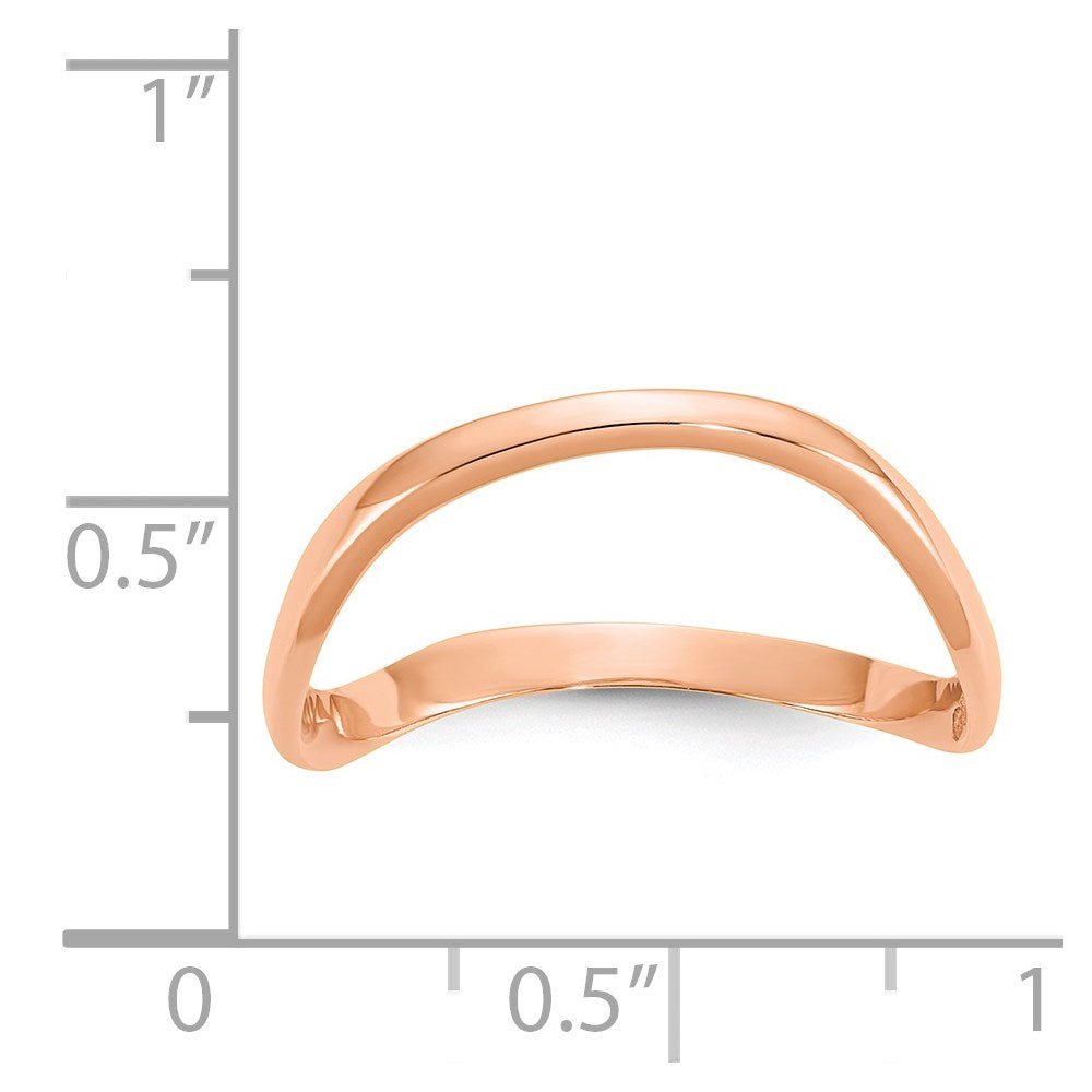 14K Rose Gold Wave Fashion Thumb Ring