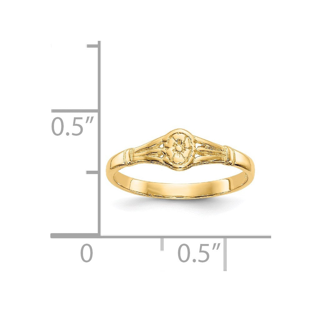 14K Gold Polished Oval Baby Ring