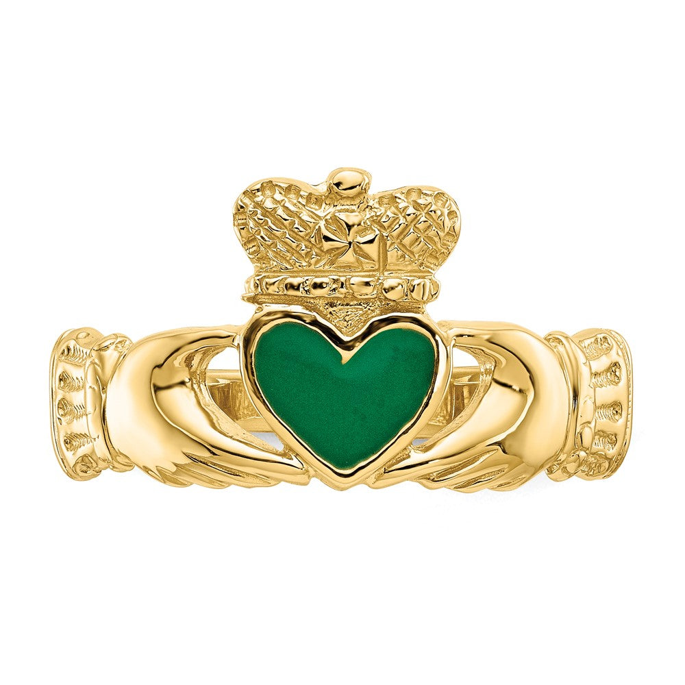 14k Enamel Claddagh Ring