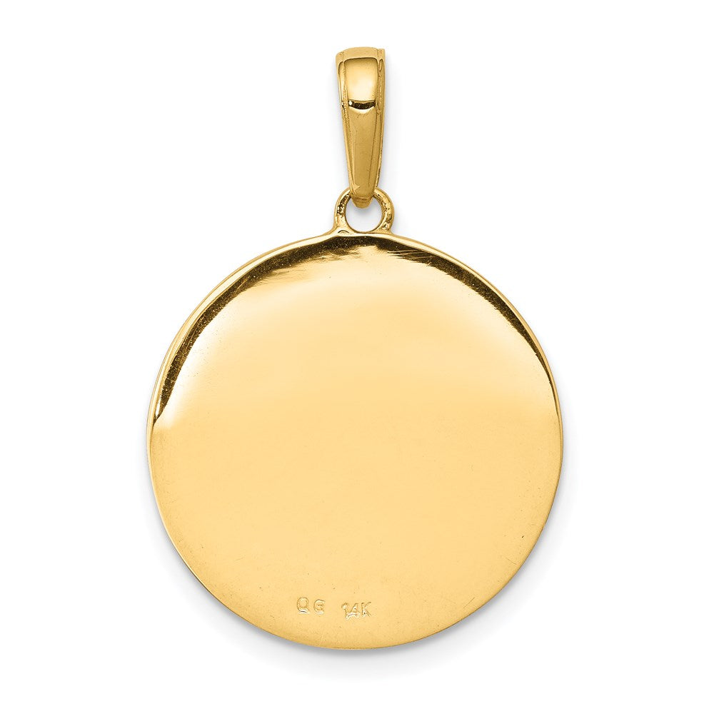 14k Saint Anthony Small Round Medal Pendant