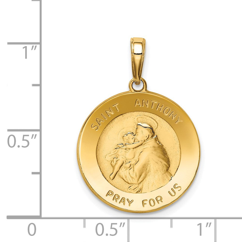 14k Saint Anthony Small Round Medal Pendant