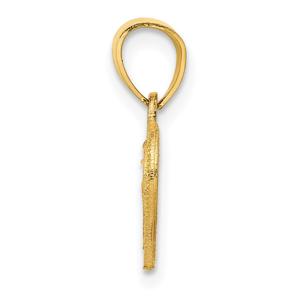 14k Diamond-cut Lattice Heart Pendant