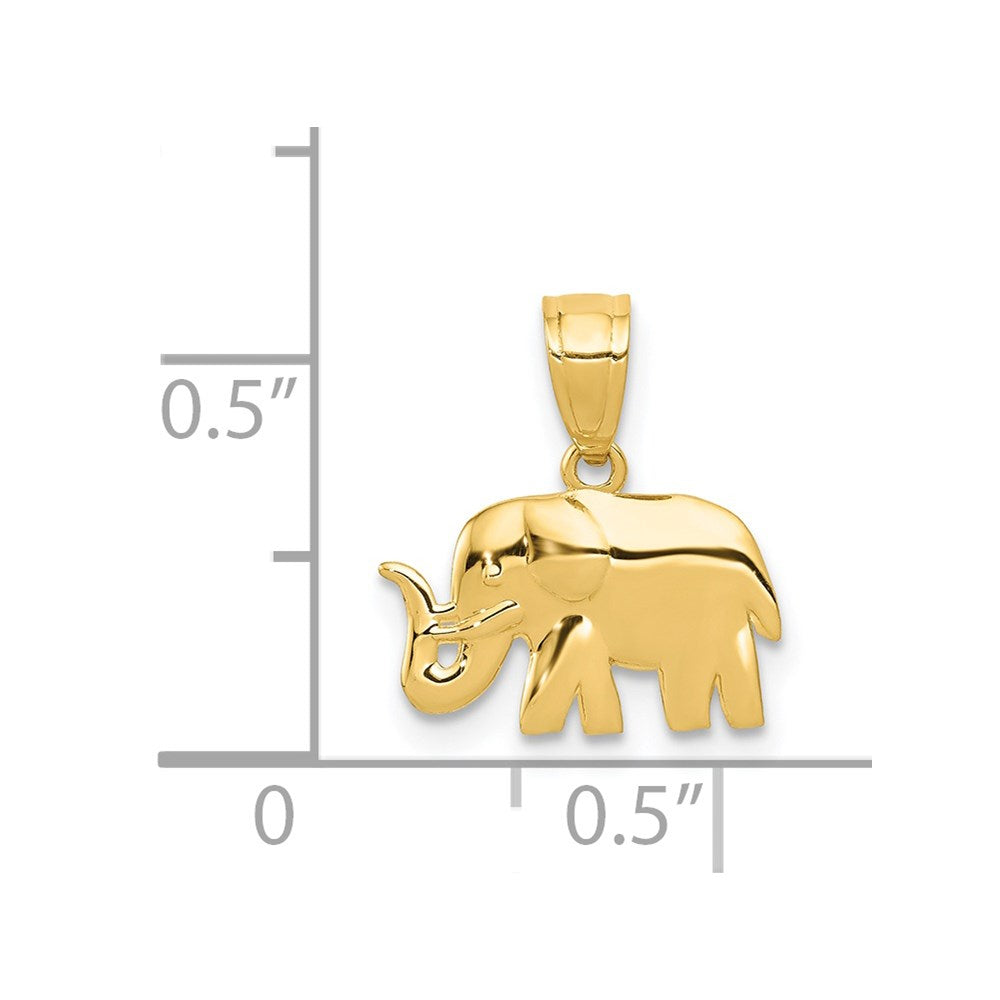 14k Polished Elephant Pendant