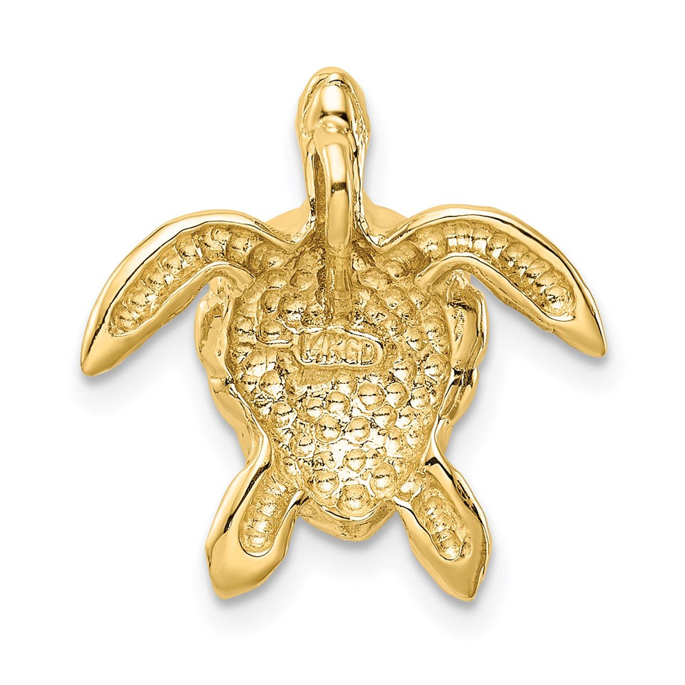 14k Polished Large Sea Turtle Chain Slide