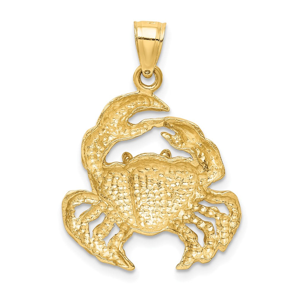 14k Polished Crab Pendant