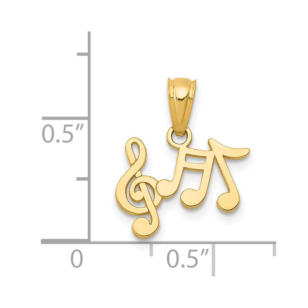 14k Polished Music Notes Pendant