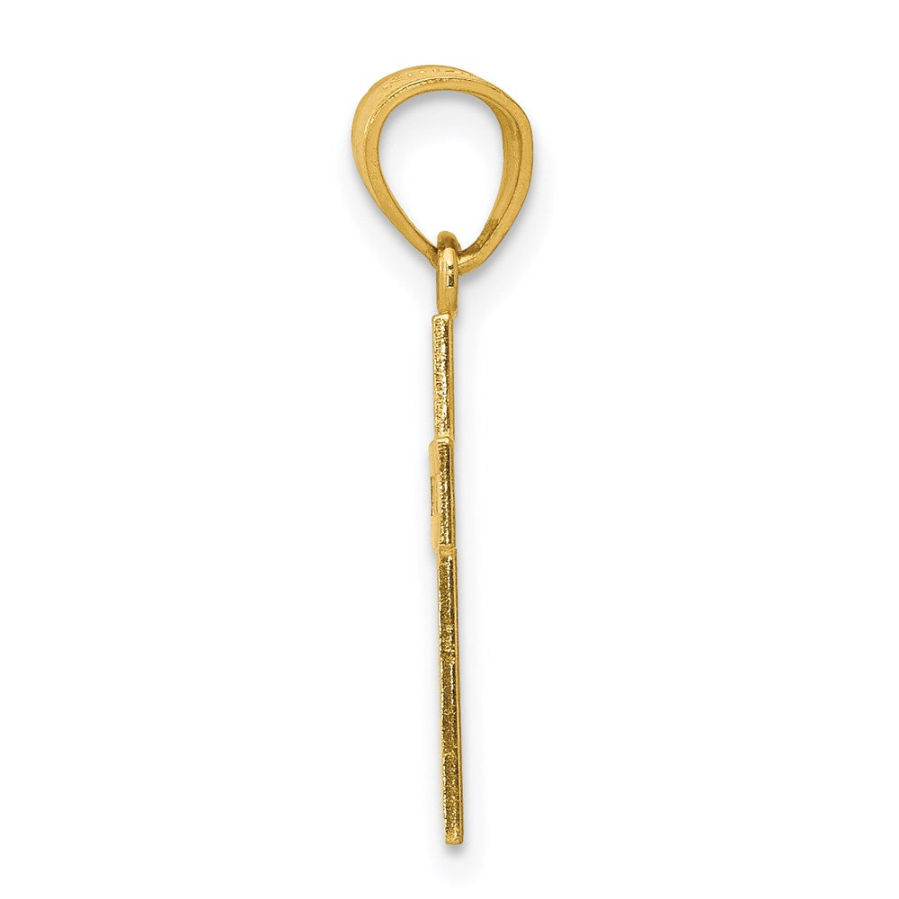 14k Diamond-cut Cross w/X Center Pendant