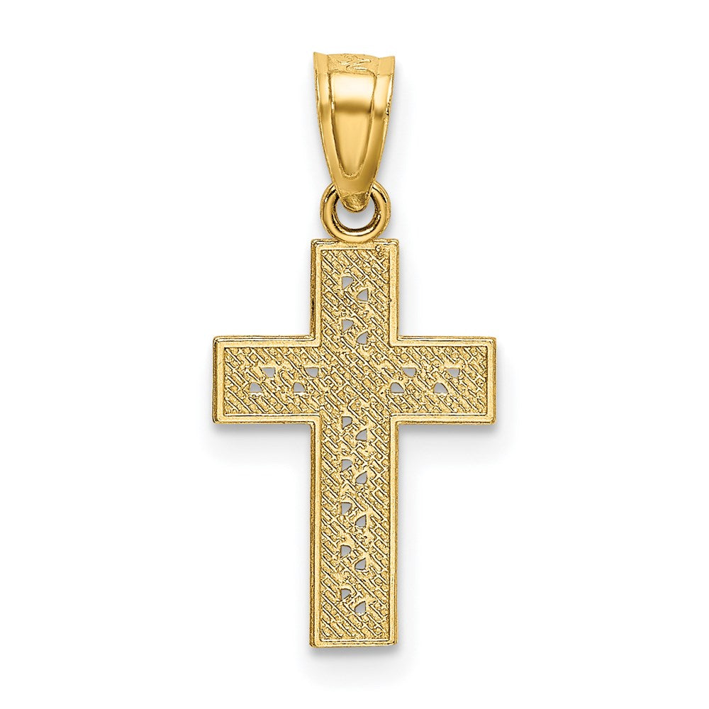 14k Diamond-cut Cross w/X Center Pendant